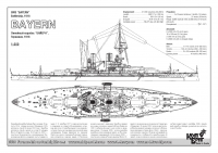Немецкий линкор "Bayern", 1916 г. По ватерлинию.