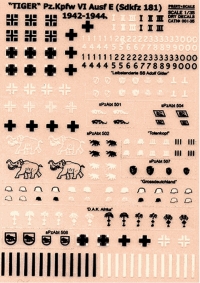 Декаль сухая TIGER Pz.Kpfw VI Ausf E