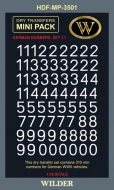 Немецкие номера для наземной техники. Сет 1.1 Сплошные, белые, высота 310 мм. Сухая декаль