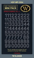 Немецкие номера для наземной техники. Сет 1.2 Контурные, белые, высота 310 мм. Сухая декаль