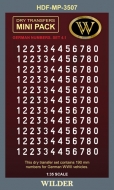 Немецкие номера для наземной техники. Сет 4.1 Сплошные, белые, высота 190 мм. Сухая декаль