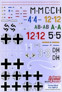 Декаль Focke-Wulf FW-190F-8 (малоизвестные схемы окраски)