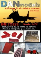 ФТД МиГ-29 - заглушки на воздухозаборники, сопла, жалюзи + декаль с номерами (ITALERY, IСМ)